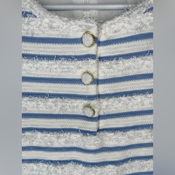 English Factory Fringed Striped Polo Mini Dress Size Large Retail $120 White - Picture 10 of 10